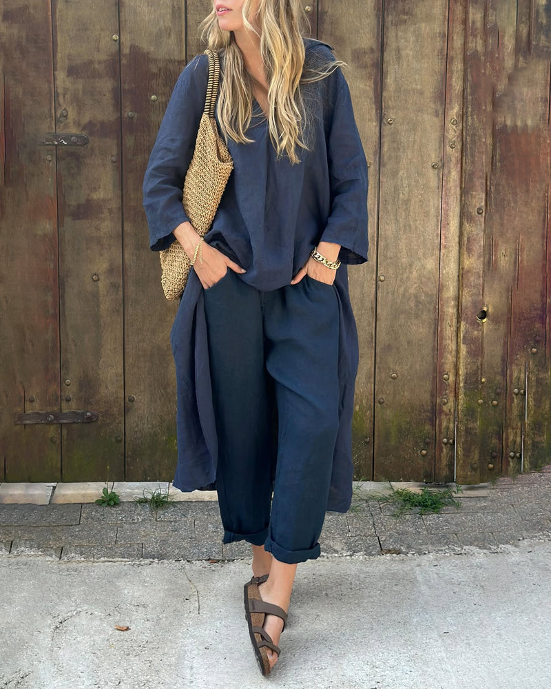 Carolyn™ Chic en Comfortabel Set | Gecoördineerde Top en Relaxed-Fit Broeken
