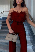 Veer Sexy Off Shoulder Mouwloos Slank Jumpsuit