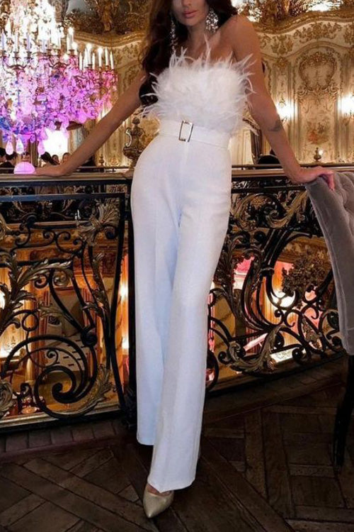 Veer Sexy Off Shoulder Mouwloos Slank Jumpsuit