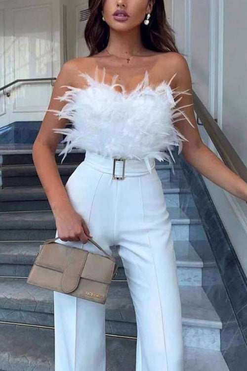 Veer Sexy Off Shoulder Mouwloos Slank Jumpsuit