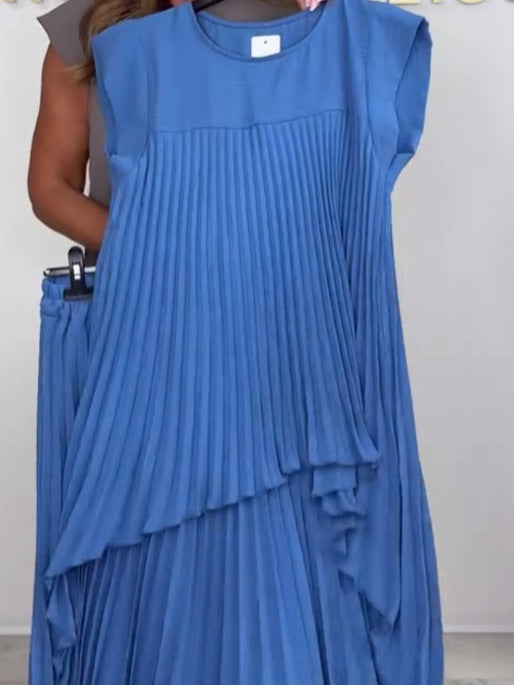 Sherry™ Plissé Midi Top & Brede Pantalon Set | Elegante Twee-Piece Set