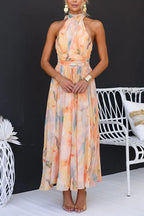 Halter™ - Maxi Jurk Met Print