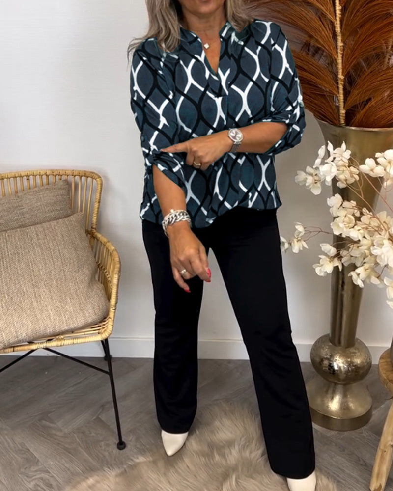 Noor – Blouse met Grafische Print