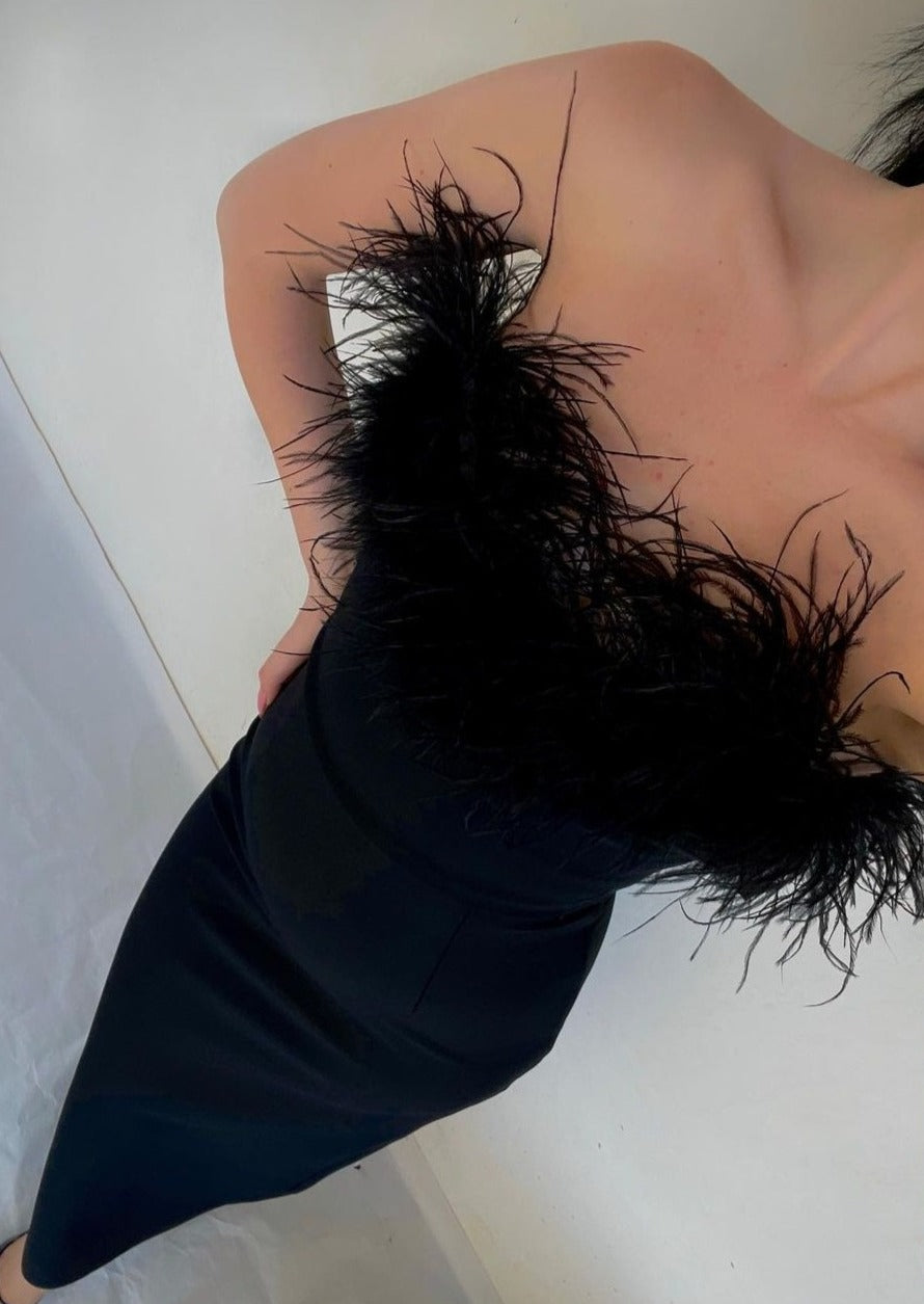 Zosia | Zwarte Veer Gown
