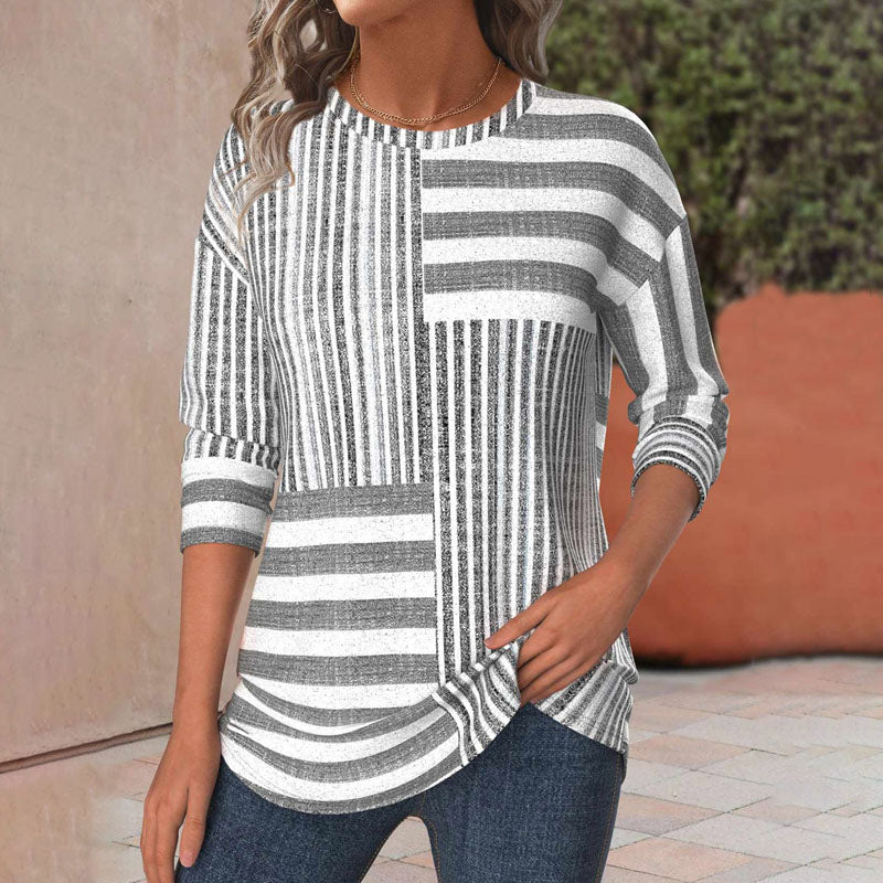 Sophie – Gestreepte Blouse met Modieuze Twist