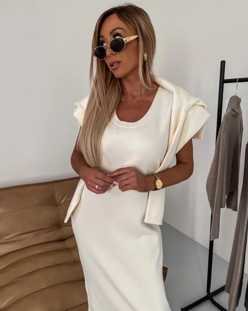 Darla™ Elegante Breiset | Gecoördineerde Gebreide Jurk en Top