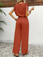 Zella™ Elegante Twee-Delige Set | Kantafwerking Top en Wijde Broek