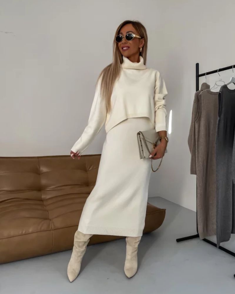 Darla™ Elegante Breiset | Gecoördineerde Gebreide Jurk en Top
