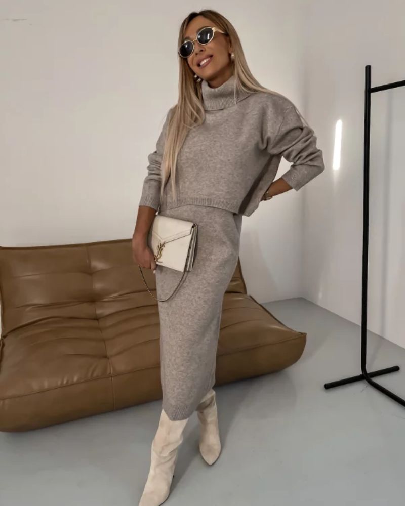 Darla™ Elegante Breiset | Gecoördineerde Gebreide Jurk en Top
