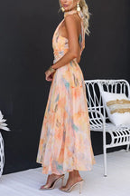 Halter™ - Maxi Jurk Met Print