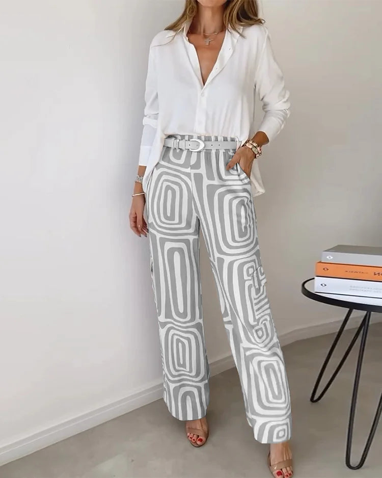 Kendra™ Elegante Twee-Delige Set | Stijlvolle Blouse en Chique Broek