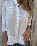 IAREL - CHIQUE KANTEN GEBORDUURDE BLOUSE