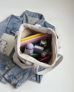 Laluna® | Geribbelde Totetas met Koorddetail