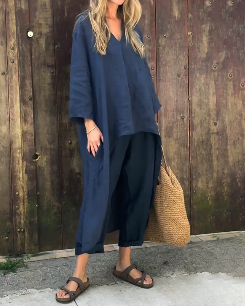 Carolyn™ Chic en Comfortabel Set | Gecoördineerde Top en Relaxed-Fit Broeken