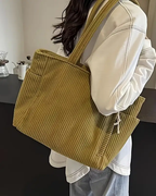 Laluna® | Geribbelde Totetas met Koorddetail
