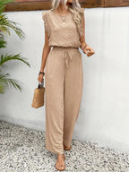 Zella™ Elegante Twee-Delige Set | Kantafwerking Top en Wijde Broek