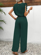 Zella™ Elegante Twee-Delige Set | Kantafwerking Top en Wijde Broek