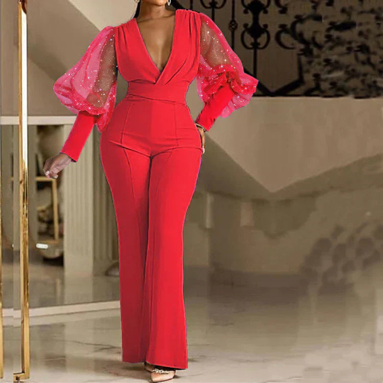 Mikaela™ Elegante Jumpsuit | Versierde Wrap-Front Jumpsuit