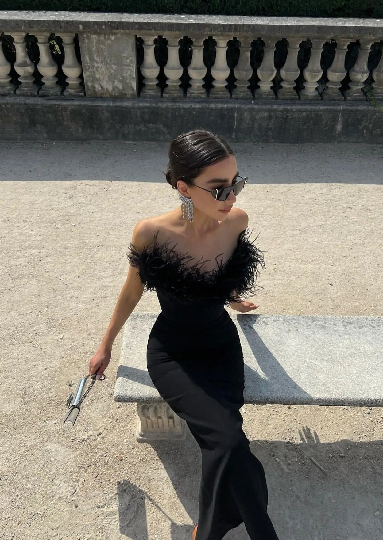 Zosia | Zwarte Veer Gown