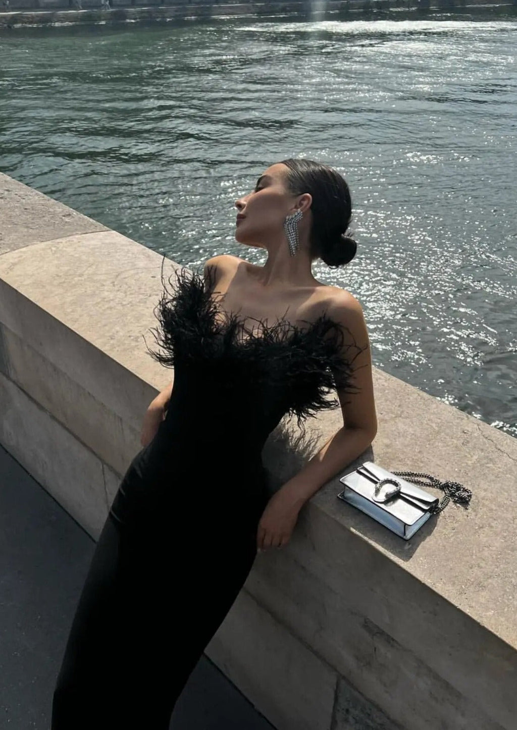 Zosia | Zwarte Veer Gown