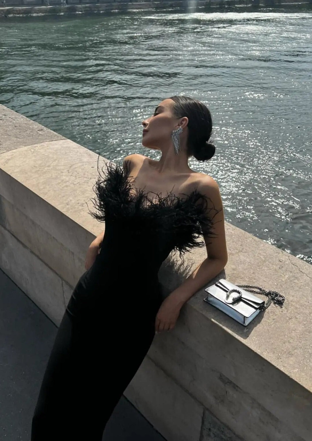 Zosia | Zwarte Veer Gown
