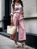 Nelle™ Elegante Shirt & Capri Set | Ontspannen Shirt en Cropped Broek Set