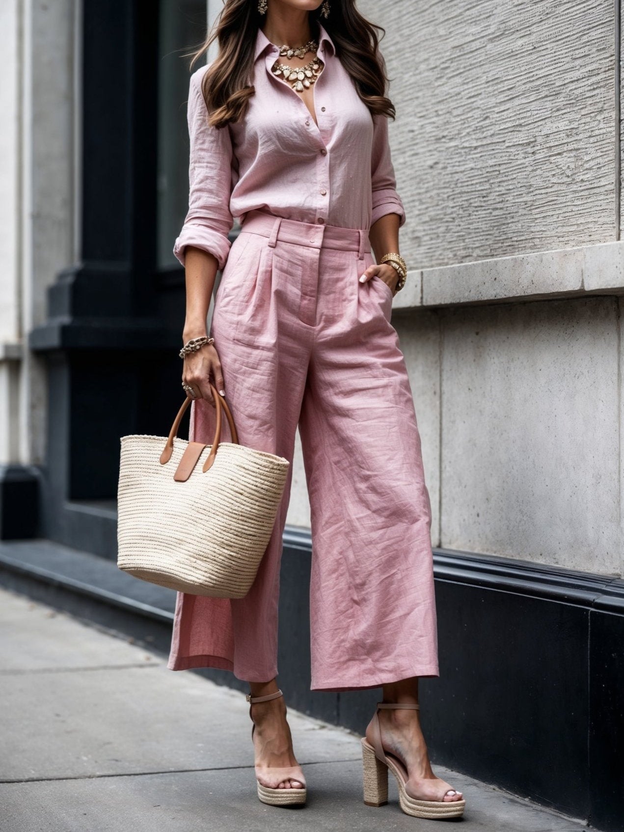 Nelle™ Elegante Shirt & Capri Set | Ontspannen Shirt en Cropped Broek Set