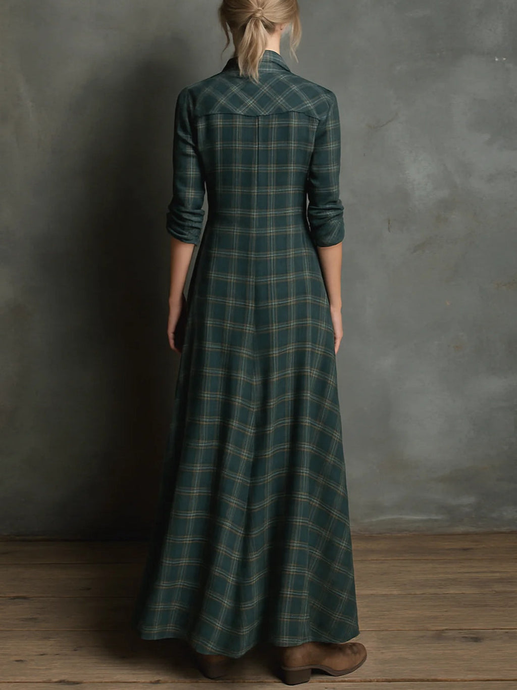 Valentina | Lange geruite jurk