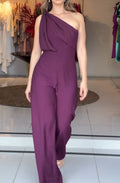 Paarse Eenzijde Jumpsuit