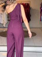 Paarse Eenzijde Jumpsuit