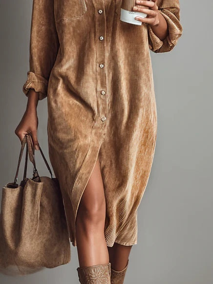 Estela | Midi-jurk van corduroy