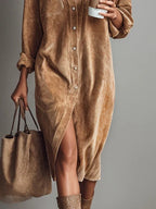 Estela | Midi-jurk van corduroy