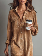 Estela | Midi-jurk van corduroy