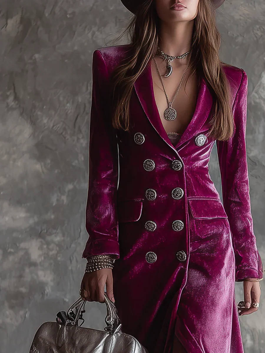Vera™ | Fluwelen Blazer Maxi Jurk