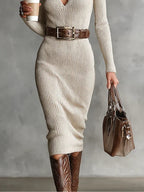 Clara ║ Tricot jurk met hoge hals