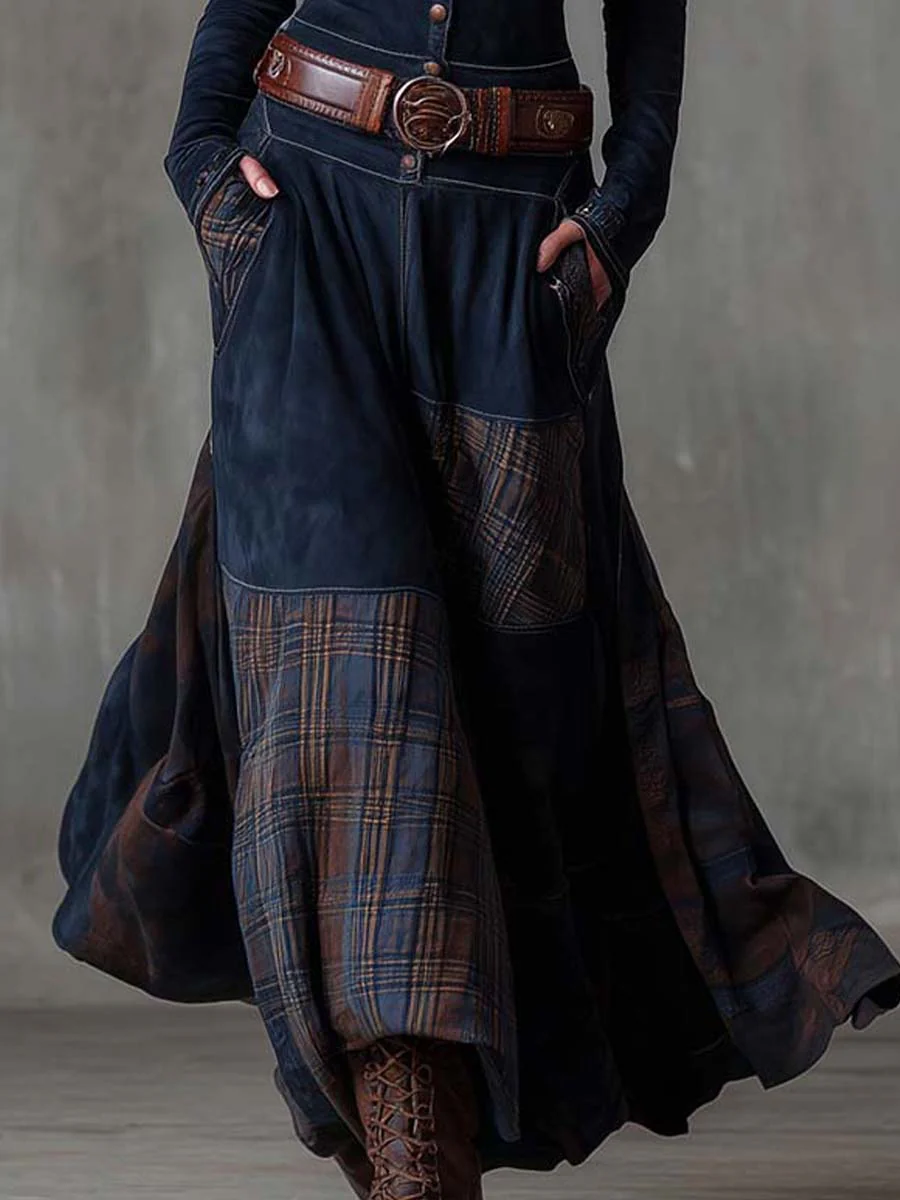 Elisa | Maxi-jurk van ecolologisch suede met riem