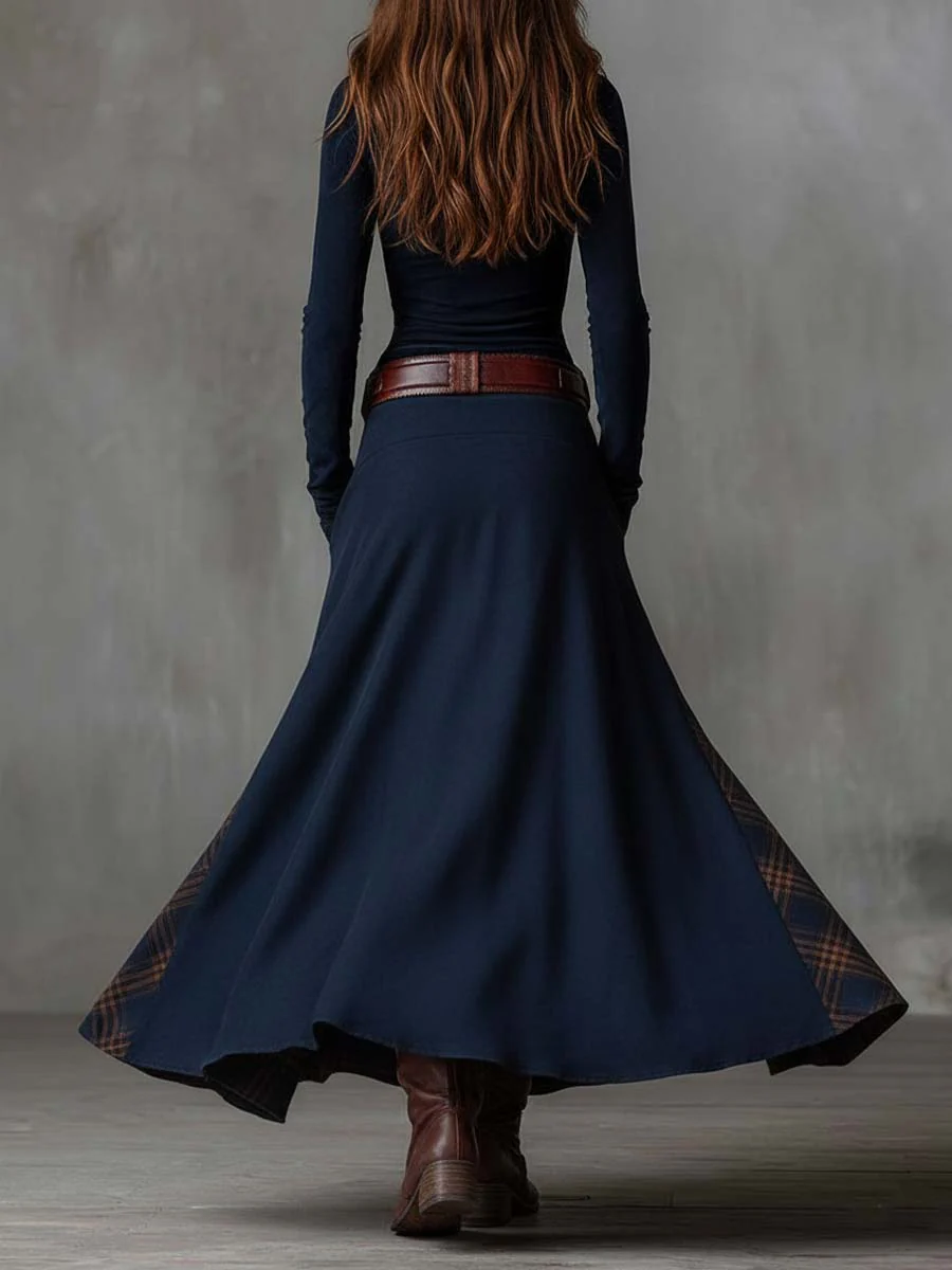 Elisa | Maxi-jurk van ecolologisch suede met riem