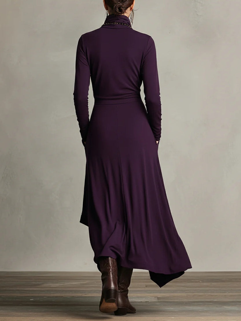 Malva | Maxi Jurk met Hoge Hals