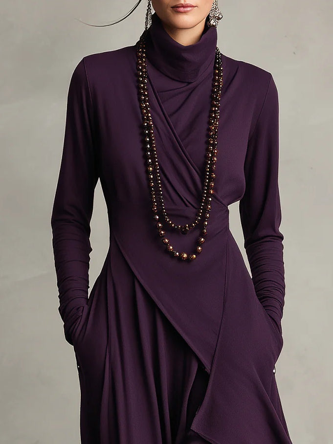Malva | Maxi Jurk met Hoge Hals