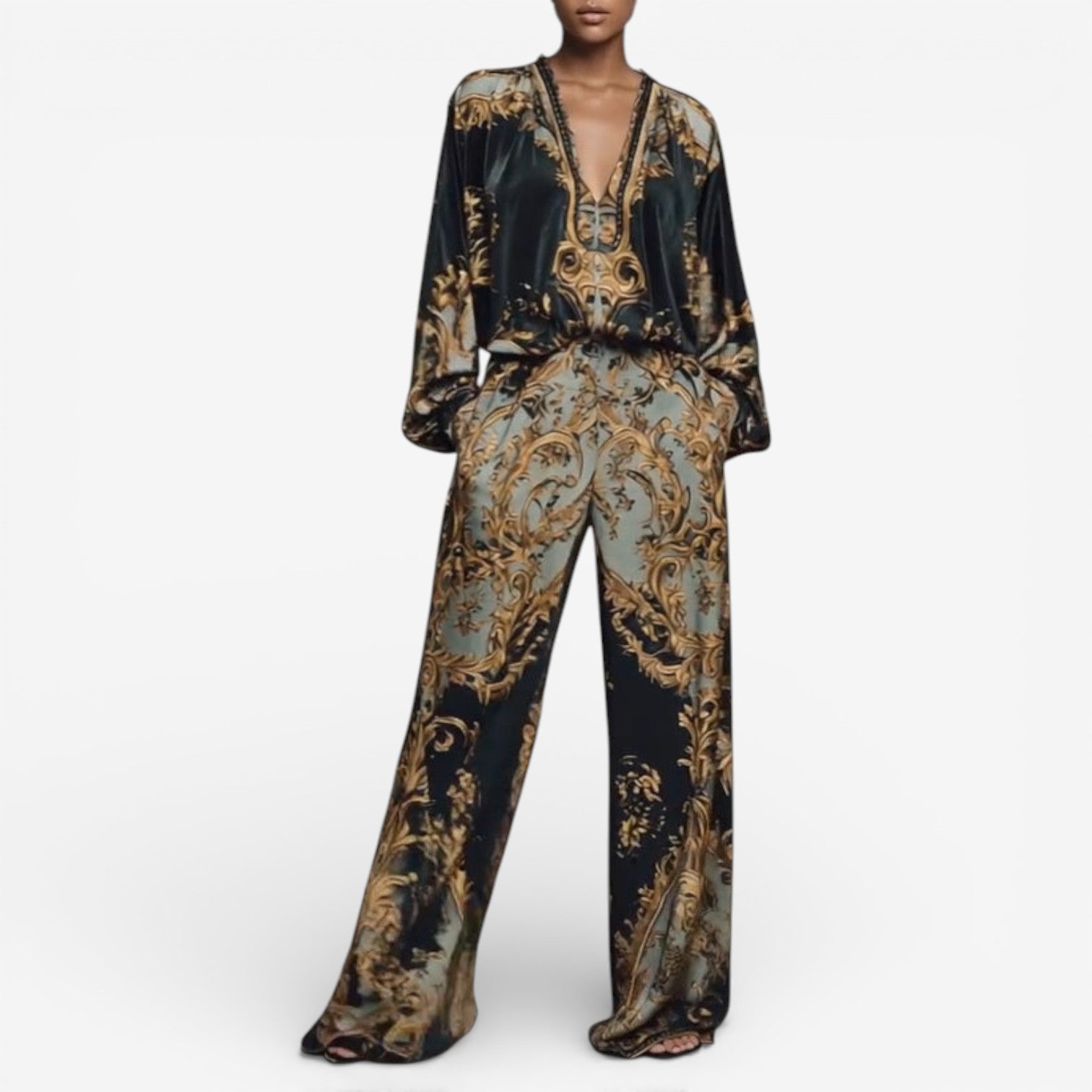 Maureen™ Elegante Geprinte Set | Ornate Fluid Co-Ord