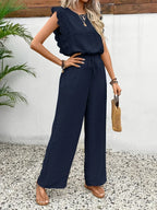 Zella™ Elegante Twee-Delige Set | Kantafwerking Top en Wijde Broek