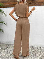 Zella™ Elegante Twee-Delige Set | Kantafwerking Top en Wijde Broek