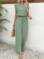 Zella™ Elegante Twee-Delige Set | Kantafwerking Top en Wijde Broek