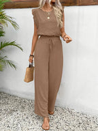Zella™ Elegante Twee-Delige Set | Kantafwerking Top en Wijde Broek