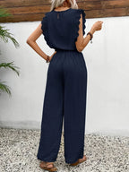 Zella™ Elegante Twee-Delige Set | Kantafwerking Top en Wijde Broek