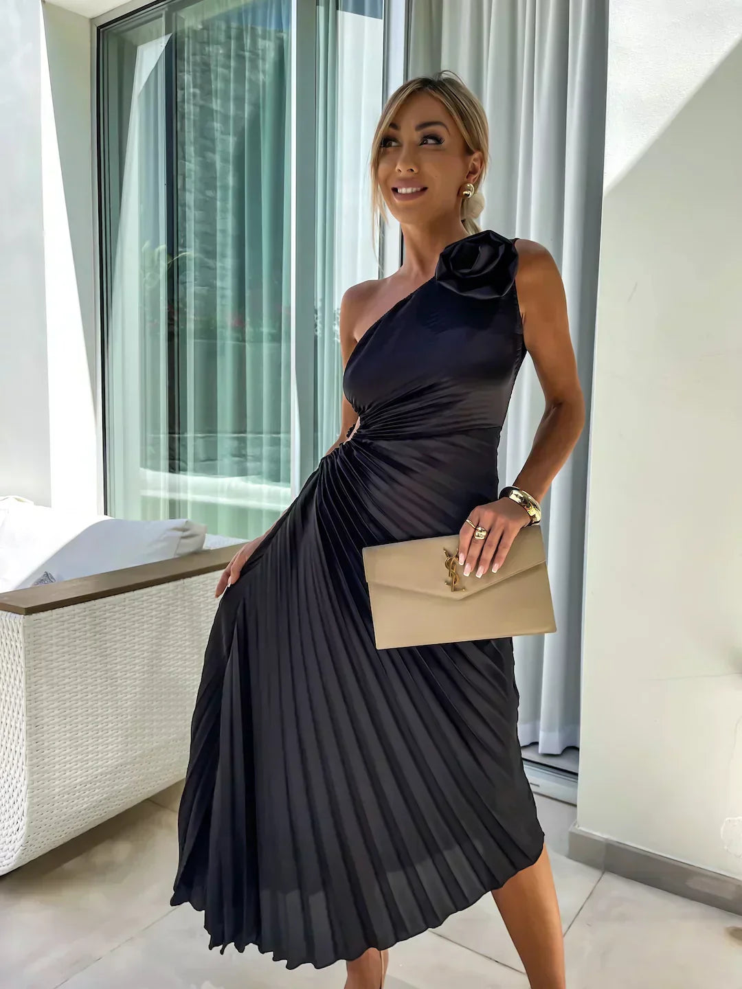 Ophelia | Chic Plissé Jurk