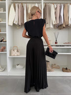Evelyn™ Elegante 2-delige Set | Vloeiende Top en Plissé Broek