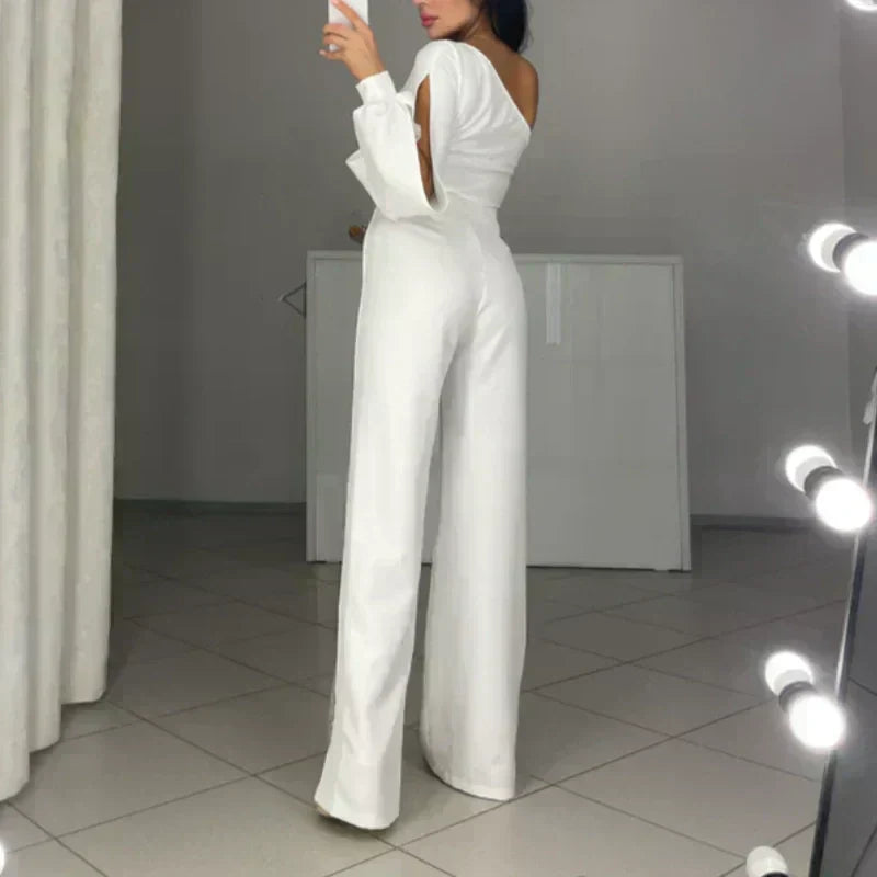 Ally™ Eén-Schouder Flared Korte Romper | Stijlvolle Zomer Romper