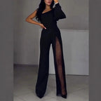Ally™ Eén-Schouder Flared Korte Romper | Stijlvolle Zomer Romper