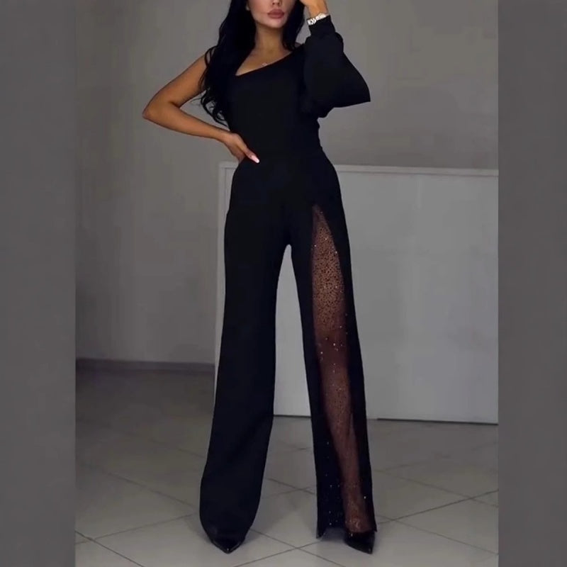 Ally™ Eén-Schouder Flared Korte Romper | Stijlvolle Zomer Romper